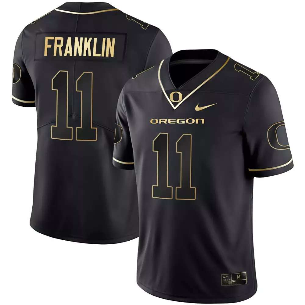 Franklin 11 Oregon Ducks Jersey Black Men Authentic Gold Limited Stitched