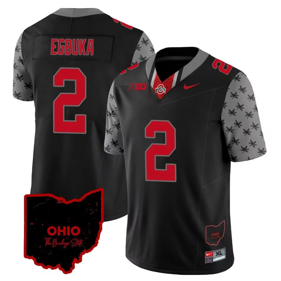 Emeka Egbuka 2 Jersey Black The Buckeye State Ohio Buckeyes Men Stitched Alternate