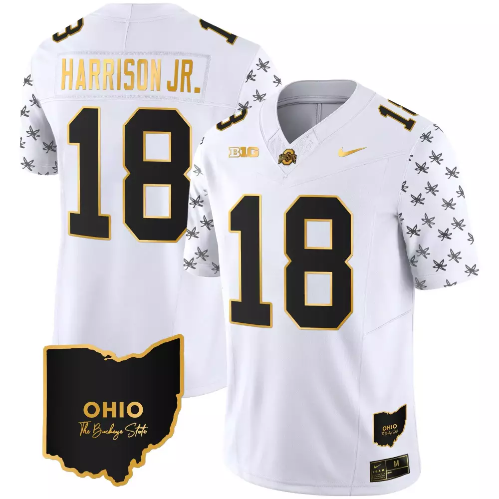 Marvin Harrison 18 Jersey White The Buckeye State Ohio Buckeyes Men Authentic Alternate