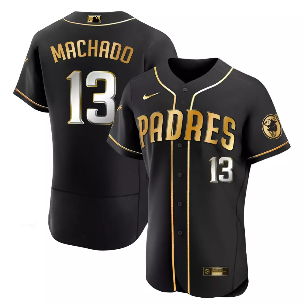 Manny Machado 13 San Diego Padres Jersey Black Gothic Sin City Men Authentic Custom Design