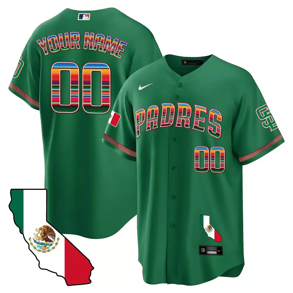 Custom San Diego Padres Jersey Green City Connect Men Authentic Design Red White