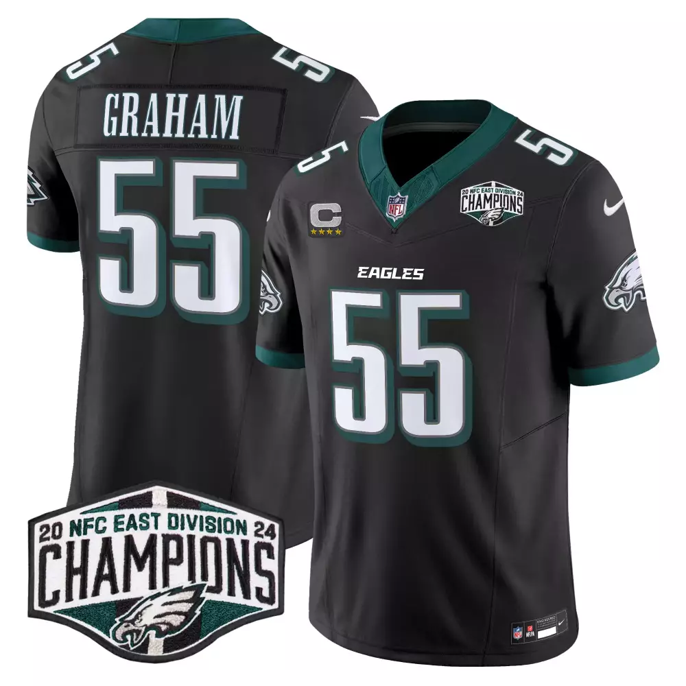 Brandon Graham 55 Eagles Jersey Black Men Green Vapor Limited All Stitched
