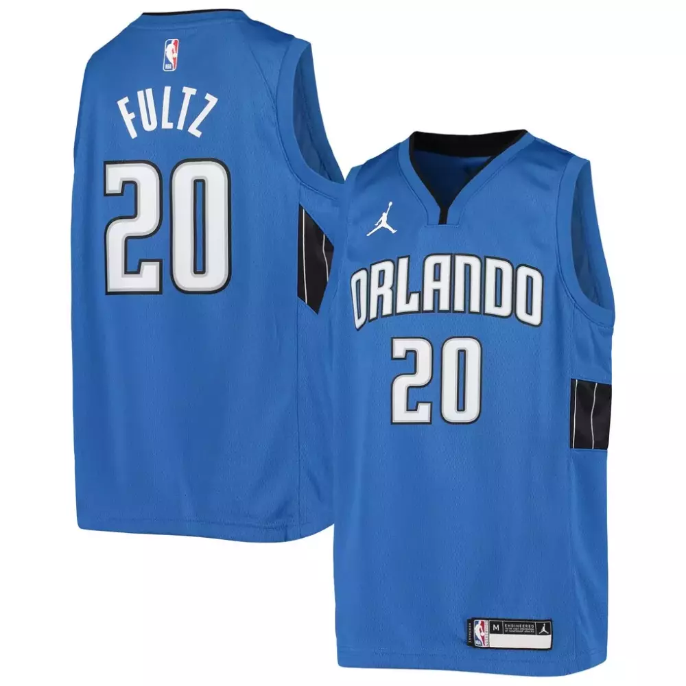 Markelle Fultz 20 Orlando Magic Jersey Blue Men Stitched Black White Swingman