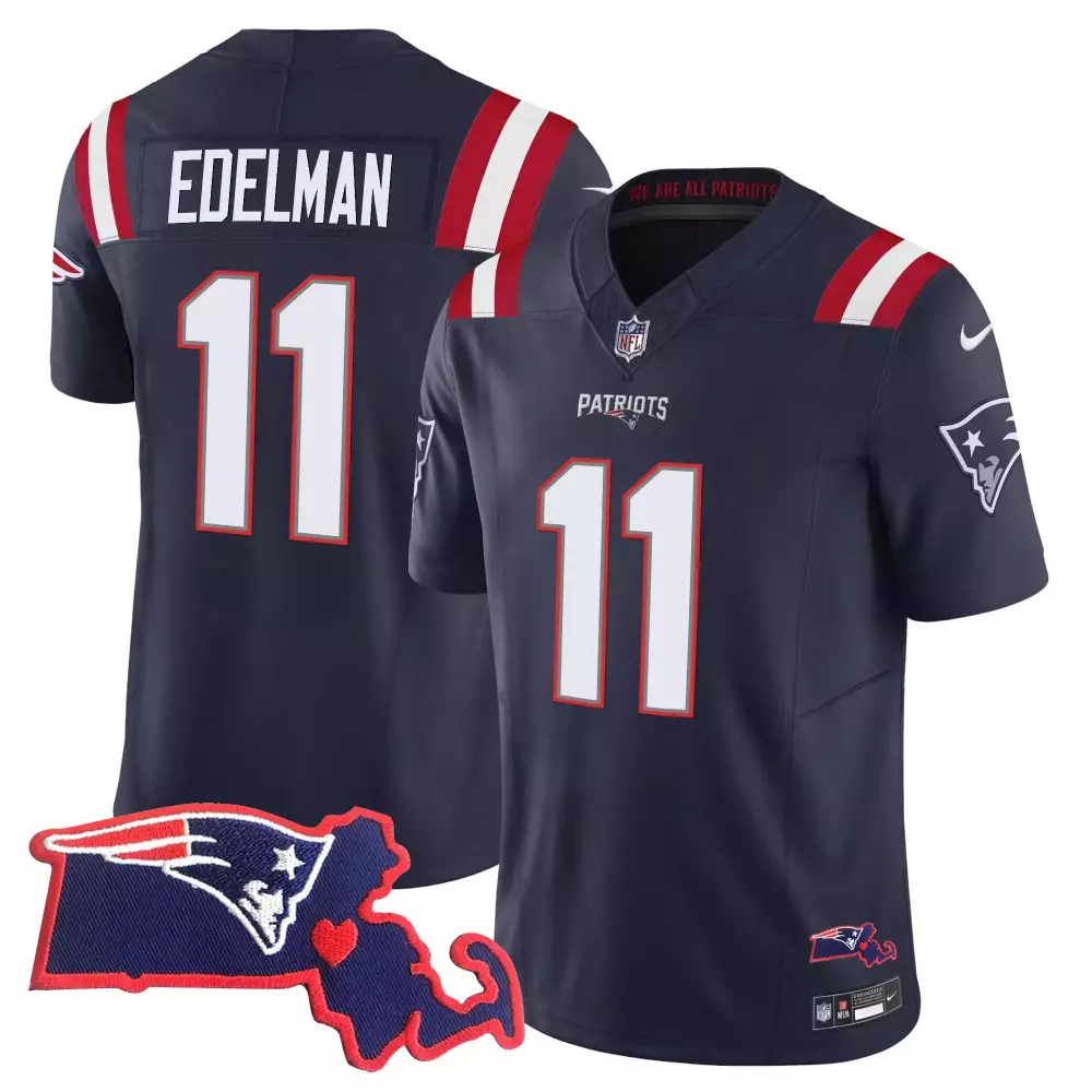 Julian Edelman 11 Jersey Navy New England Patriots Men Stitched White Red Vapor All