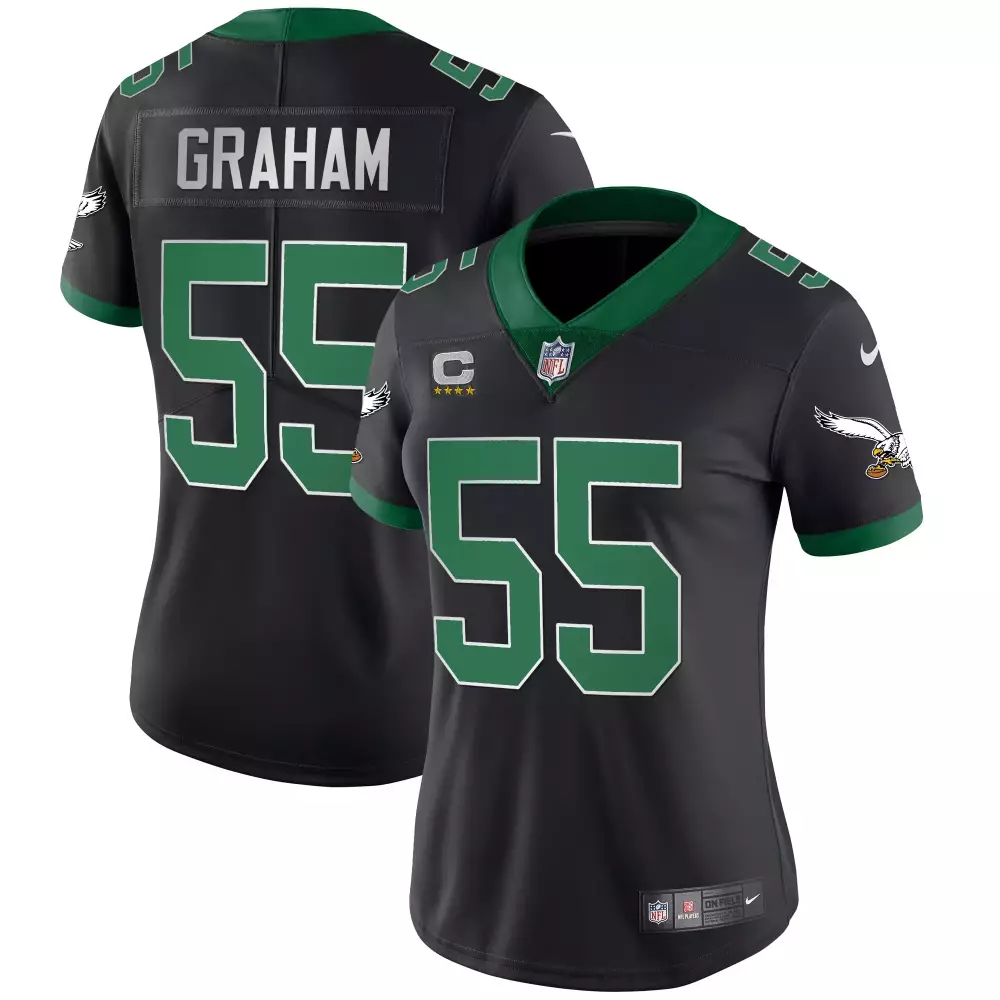 Brandon Graham 55 Jersey Black Philadelphia Eagles Men Alternate Green All Stitched