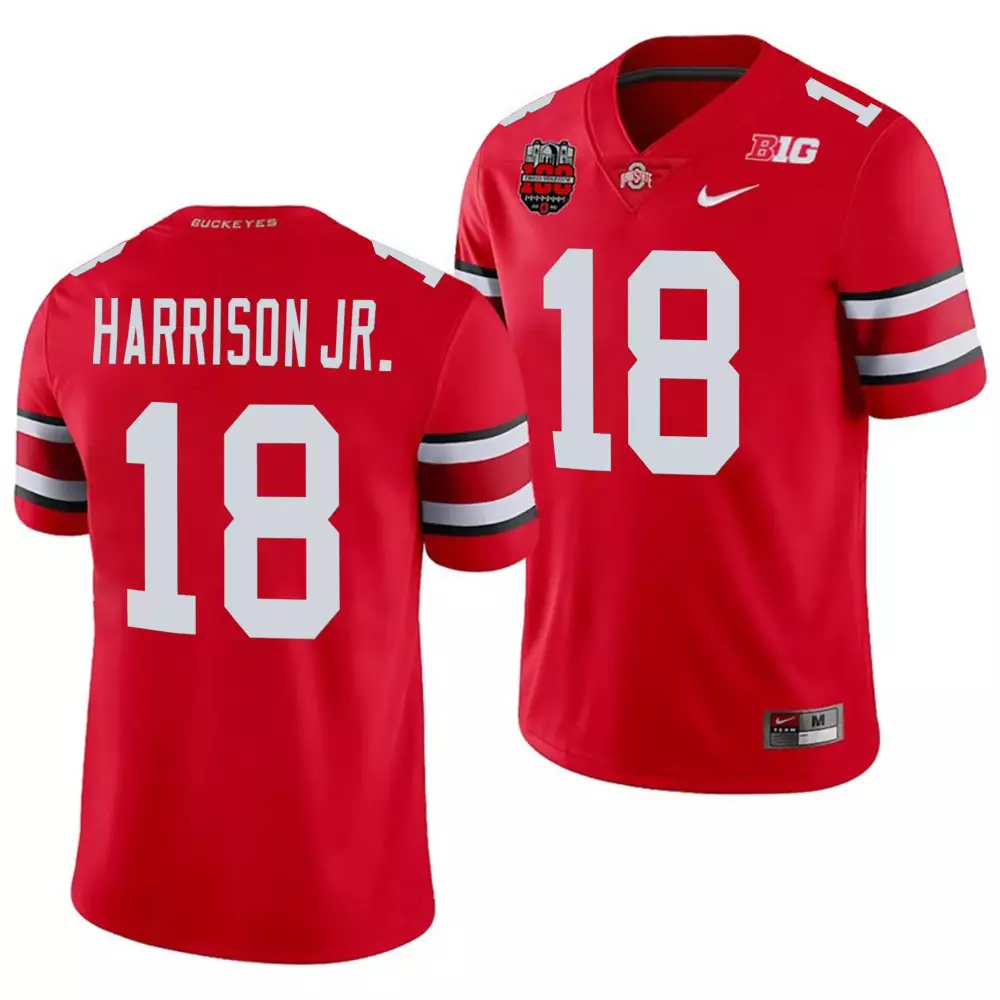 Marvin Harrison 18 Jersey Red Ncaa Ohio State Buckeyes Cfp Championship Men Limited