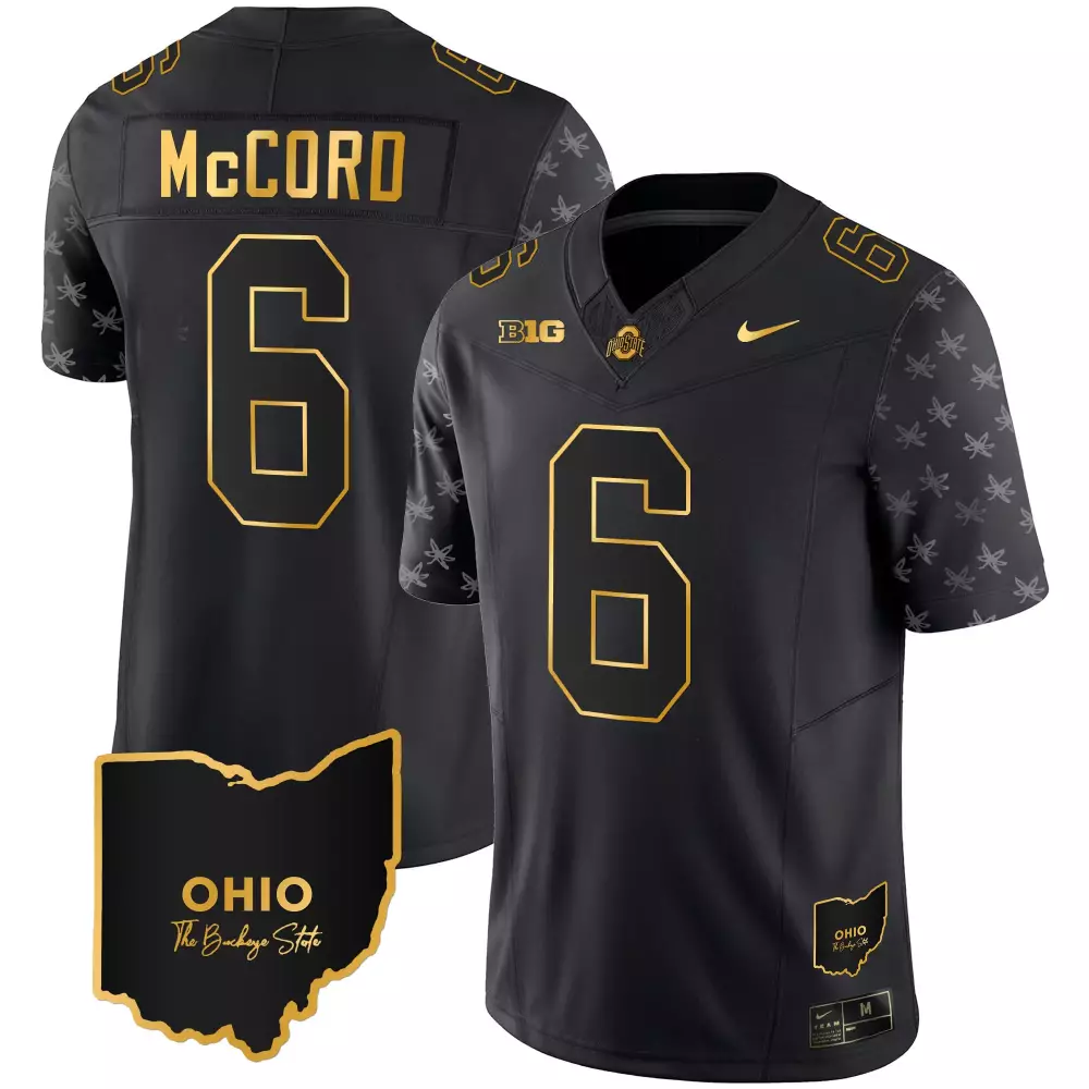Kyle Mccord 6 Ohio State Buckeyes Jersey Black Men Replica Gold Stitched