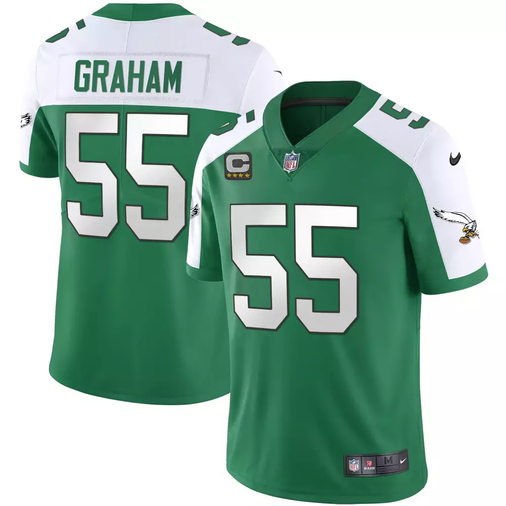 Brandon Graham 55 Jersey Green Philadelphia Eagles Men Player White Stitched
