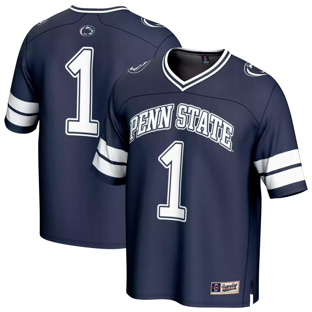 Nittany Lions 1 Penn State Jersey Navy Men White All Stitched Vapor Custom