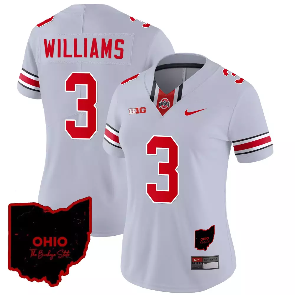 Miyan Williams 3 Jersey White The Ohio State Buckeyes Women Authentic Alternate Red