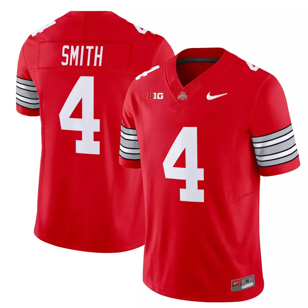 Jeremiah Smith 4 Jersey Red Ohio State Buckeyes Men Stitched White Gray Vapor Embroidered