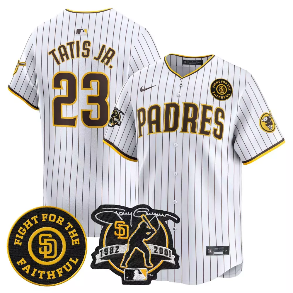 Fernando Tatis 23 Jersey White San Diego Padres Fight Faithful Tony Gwynn 1982-2001