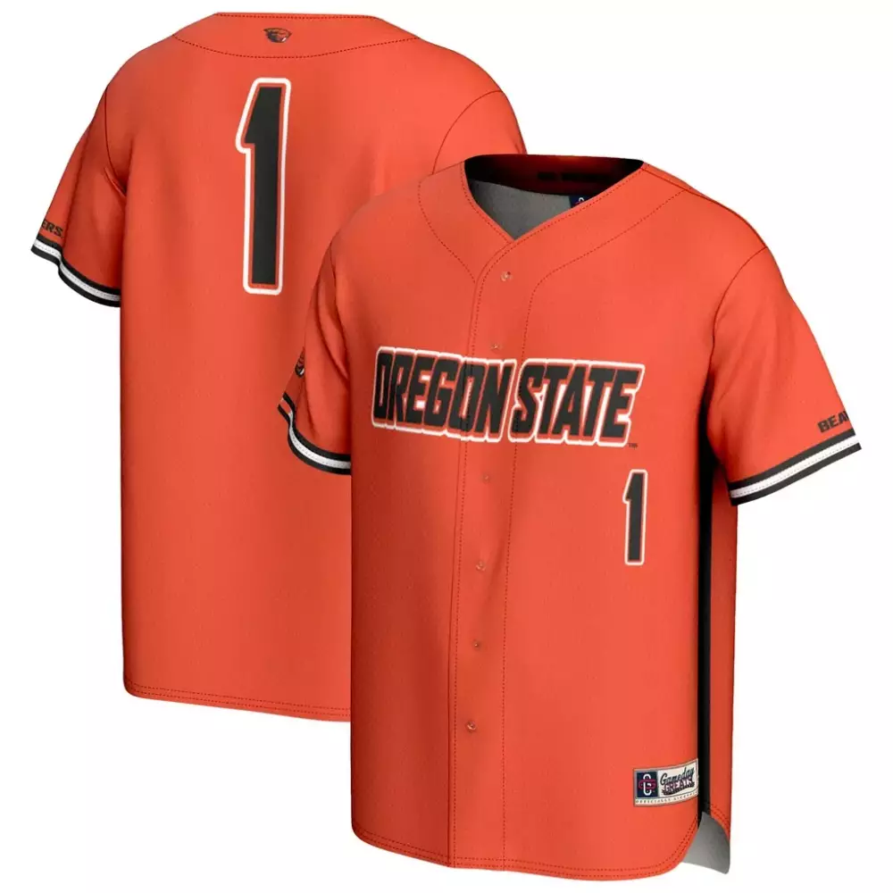 Custom Oregon State 1 Jersey Orange Men Gameday Black White Fashion