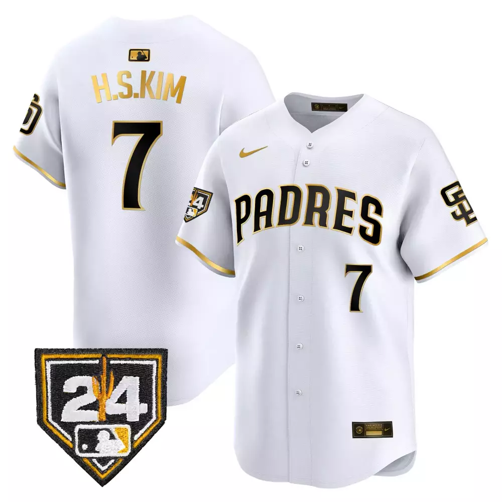 Haseong Kim 7 San Diego Padres Jersey White Men Authentic Alternate Gold Black Vapor