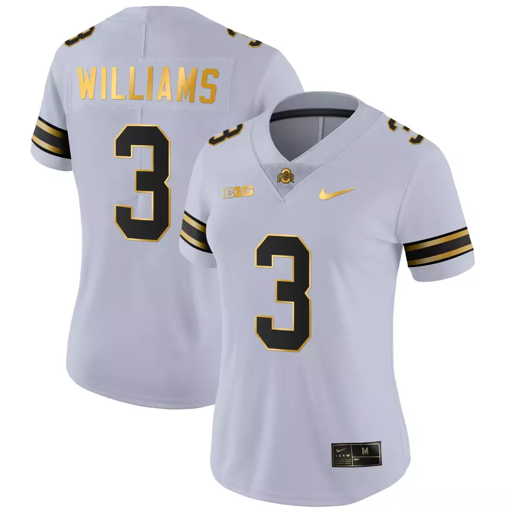 Miyan Williams 3 Jersey White Ohio State Buckeyes Big Ten Women Replica Alternate