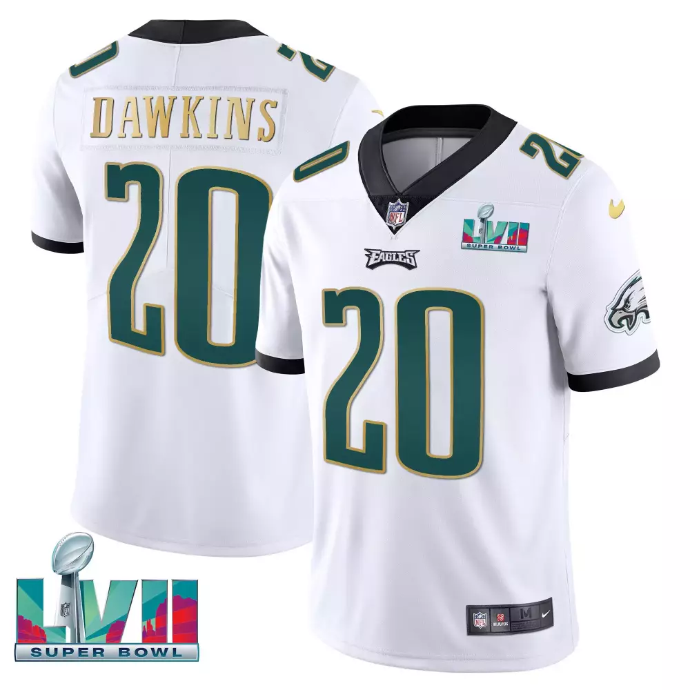 Brian Dawkins 20 Eagles Jersey White Super Bowl Lvii Men Green Black All Stitched