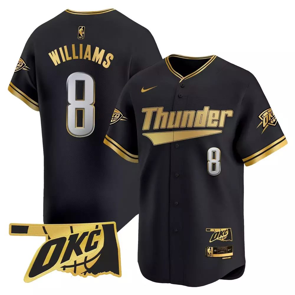 Williams Okc 8 Jersey Black City Connect Oklahoma Thunder Men Authentic Gold Vapor