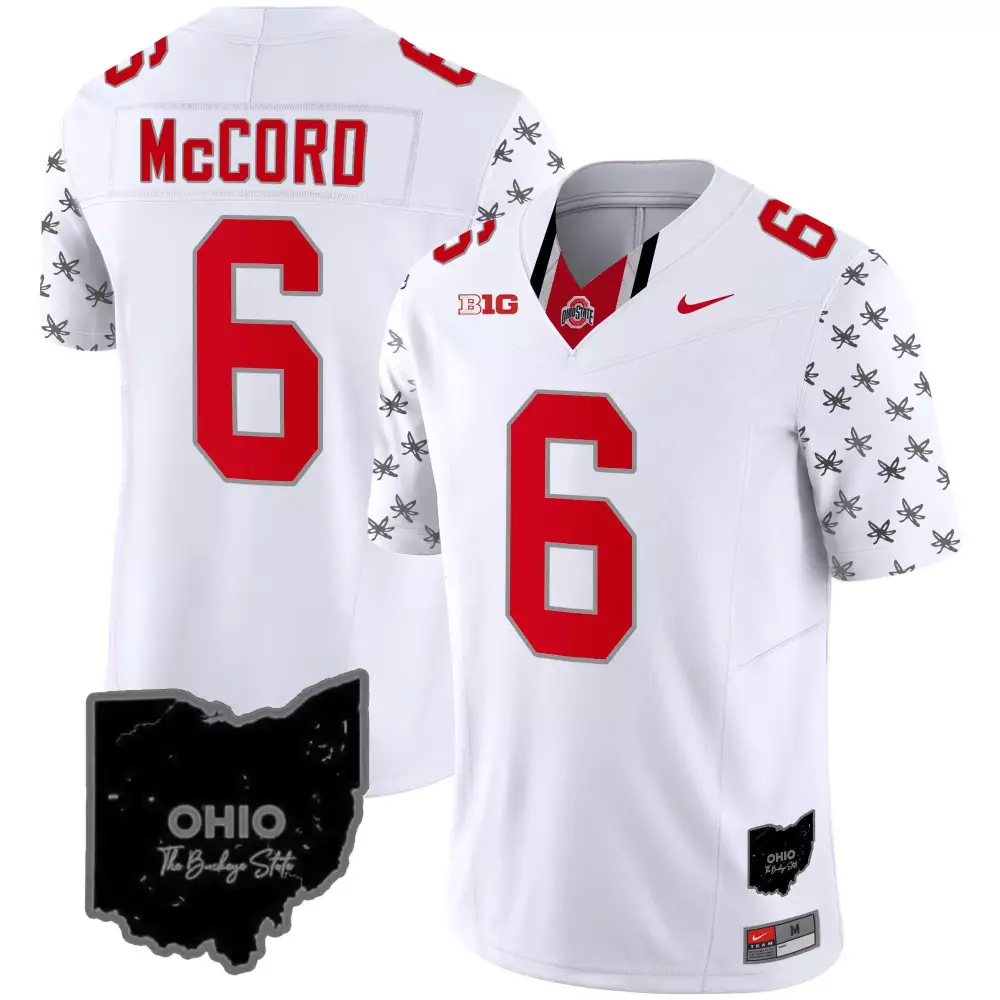 Kyle Mccord 6 Ohio State Buckeyes Jersey White Men Authentic Alternate Red Gray Limited