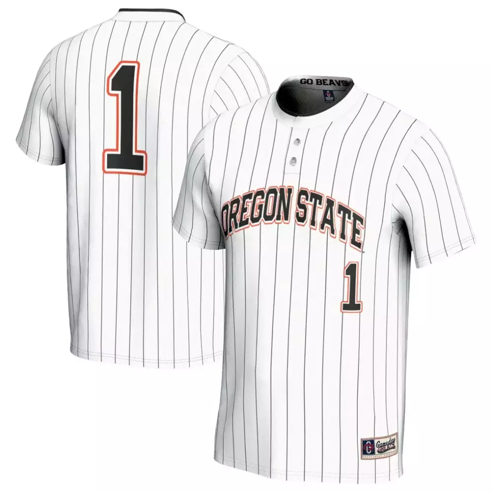 Custom Oregon State 1 Jersey White Men Stitched Black Gameday Fashion