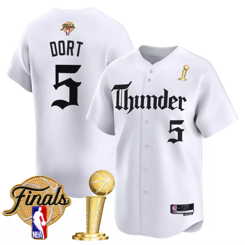 Luguentz Dort 5 Jersey White NBA Finals Oklahoma City Thunder Men Stitched Black