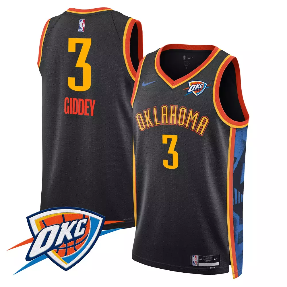Josh Giddey 3 Jersey Black City Connect Oklahoma Thunder Men Authentic Alternate