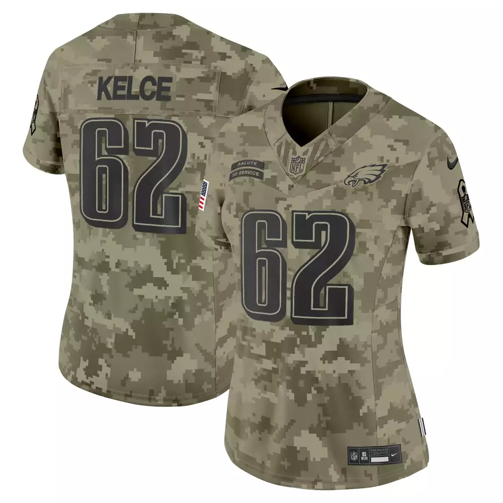 Jason Kelce 62 Jersey Camouflage Salute To Service Philadelphia Eagles Men Alternate