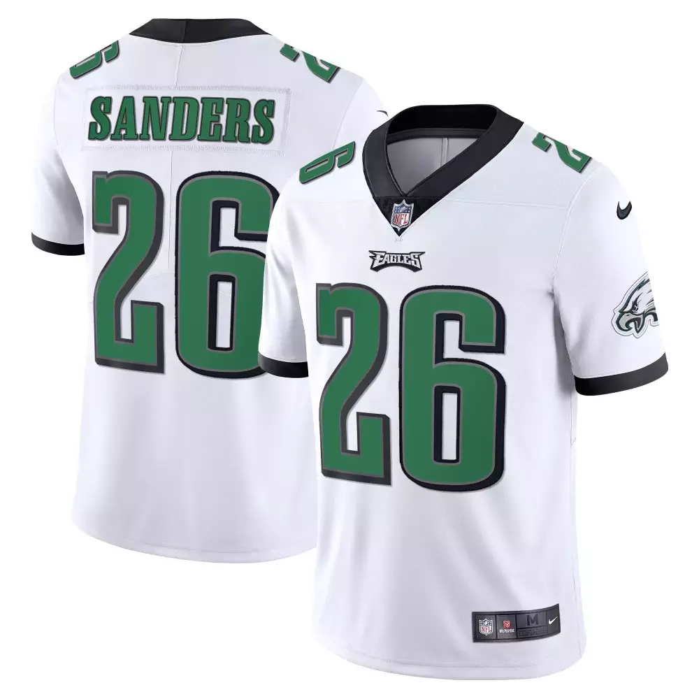 Miles Sanders 26 Eagles Jersey White Men Green Black All Stitched Vapor