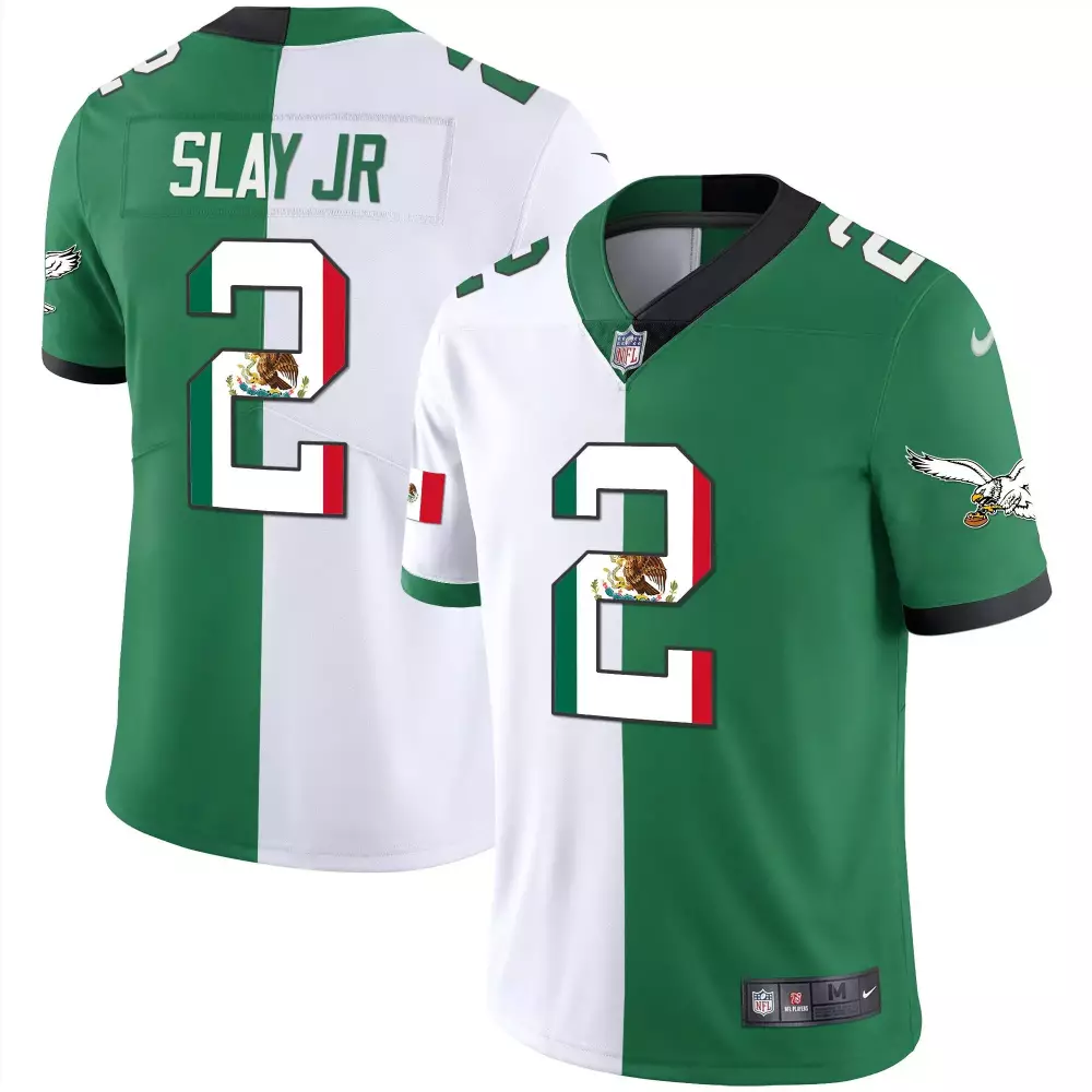 Darius Slay Jr. 2 Jersey Green Philadelphia Eagles Men Player Split Design White