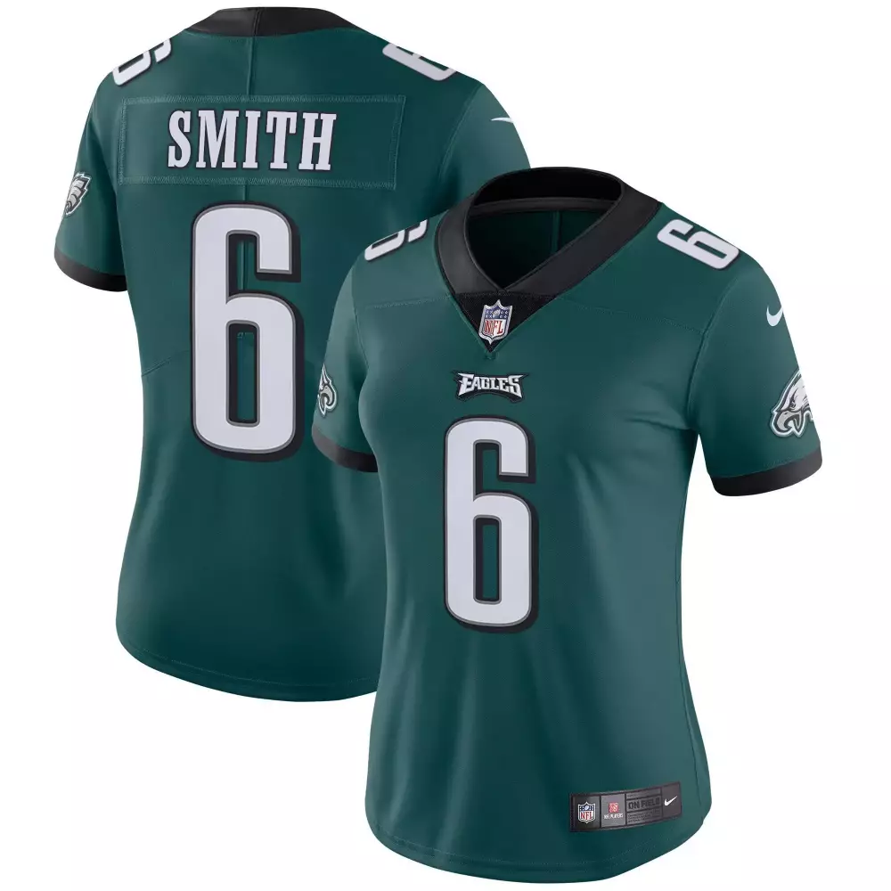 Devonta Smith 6 Eagles Jersey Green Women Black White Vapor All Stitched