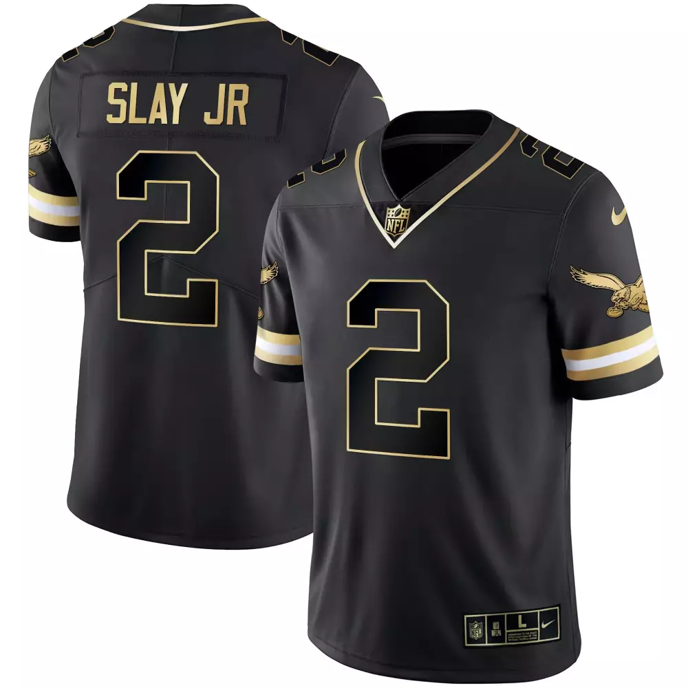 Darius Slay Jr. 2 Jersey Black Color Rush Philadelphia Eagles Men Nike NFL Gold White