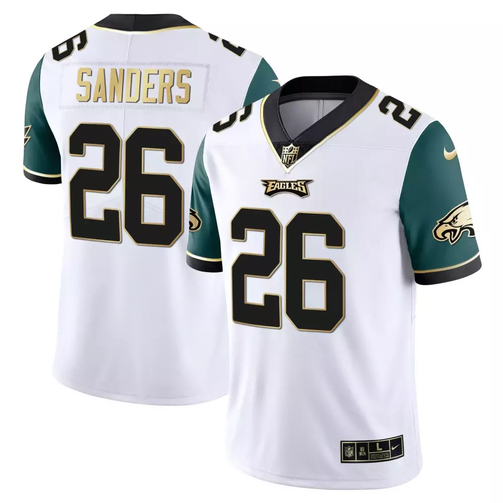 Miles Sanders 26 Eagles Jersey White Men Player Green Black Vapor All Stitched