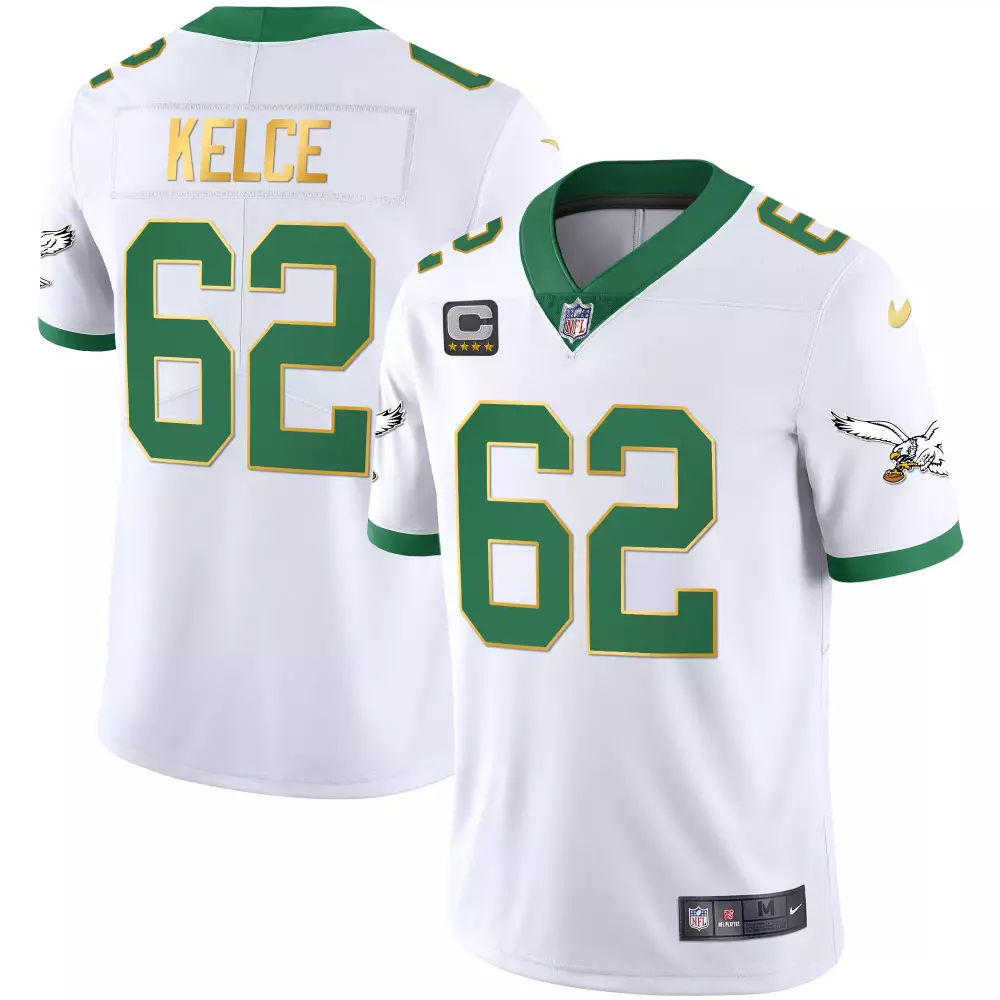 Kelee Ringo 62 Eagles Jersey White Men Standard Green Gold All Stitched Vapor