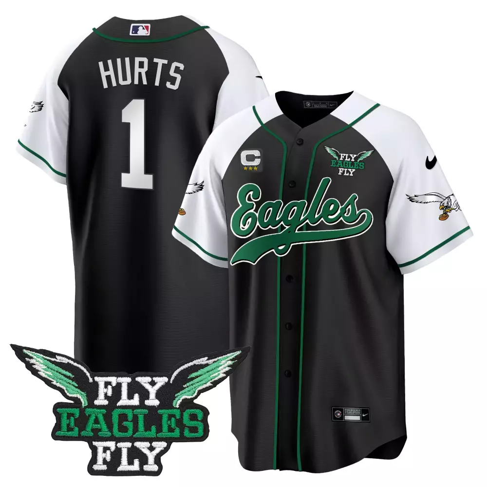 Jalen Hurts 1 Eagles Jersey Black Fly Men White Green All Stitched Vapor