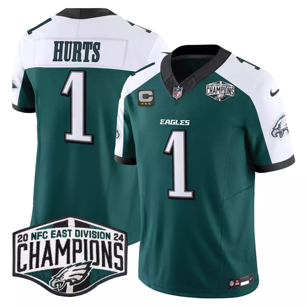 Jalen Hurts 1 Eagles Jersey Green Men White Black Alternate Vapor Limited All Stitched