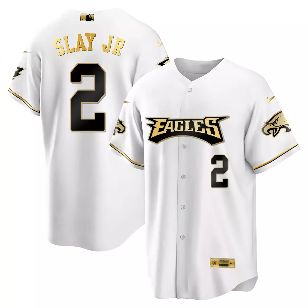 Slay Jr. 2 Eagles Jersey White Gold Rush Engineered Men Black All Stitched Vapor