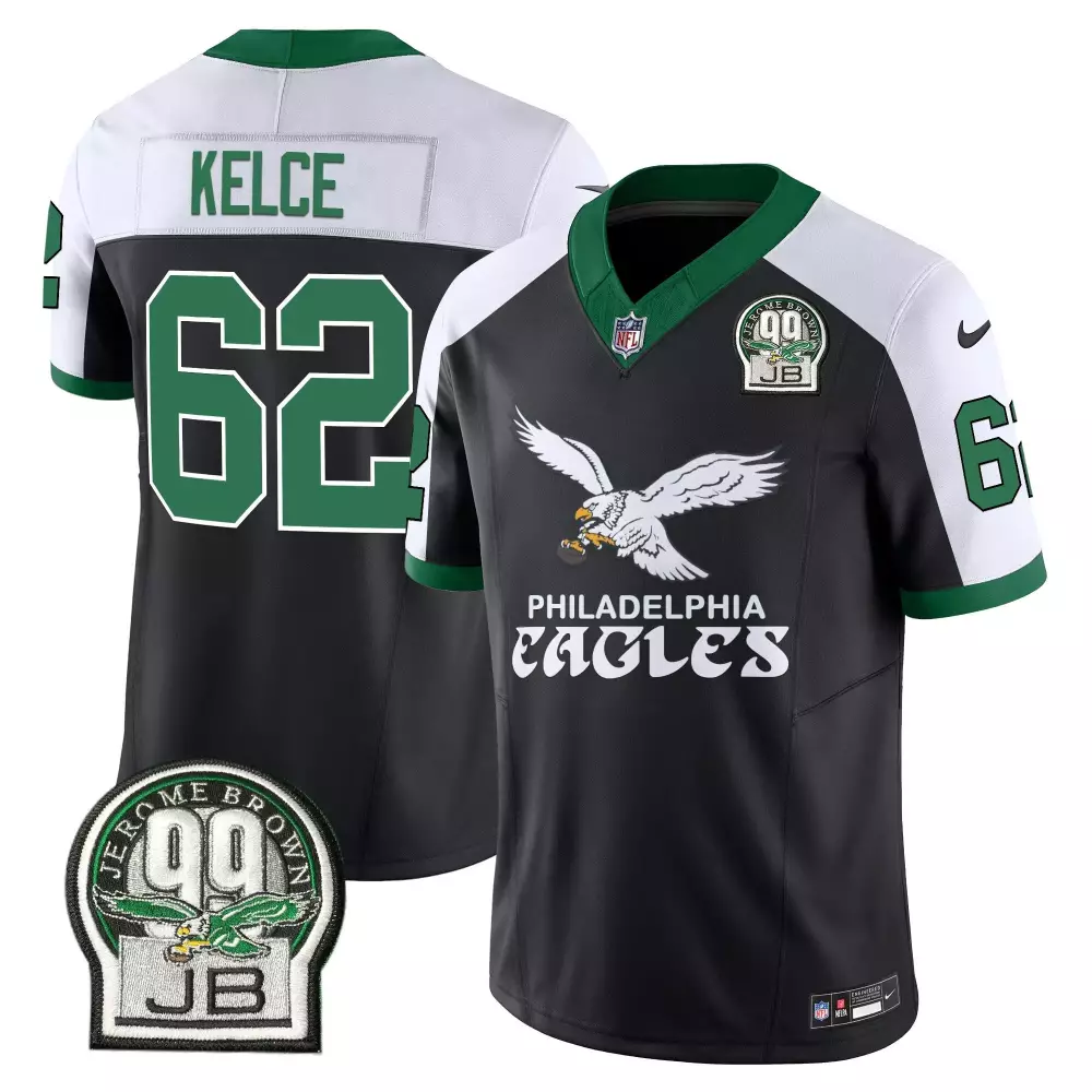 Jason Kelce 62 Jersey Black Philadelphia Eagles Jerome Brown 99 Jb Men Alternate