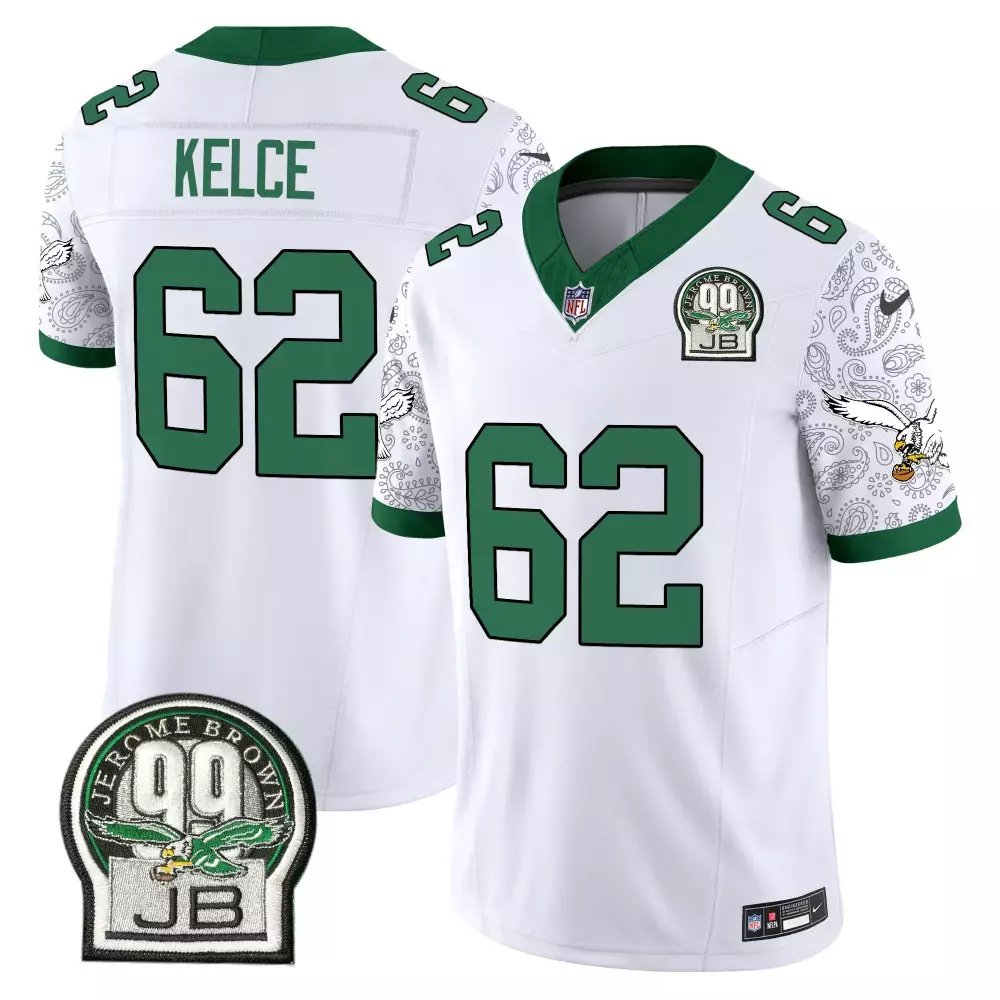 Jason Kelce 62 Jersey White Philadelphia Eagles Jerome Brown 99 Jb Men Player Alternate