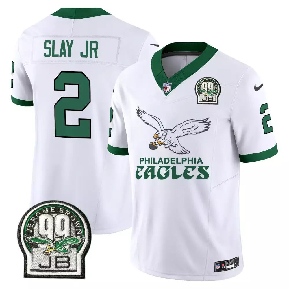 Darius Slay Jr. 2 Jersey White Philadelphia Eagles Jerome Brown 99 Jb Men Alternate