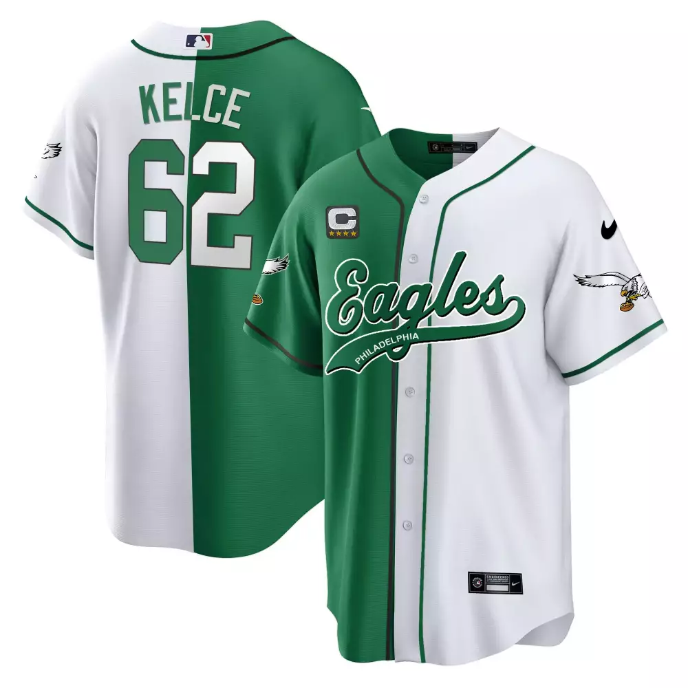 Kelee Ringo 62 Eagles Jersey Green Men Split Design White Limited All Stitched Vapor