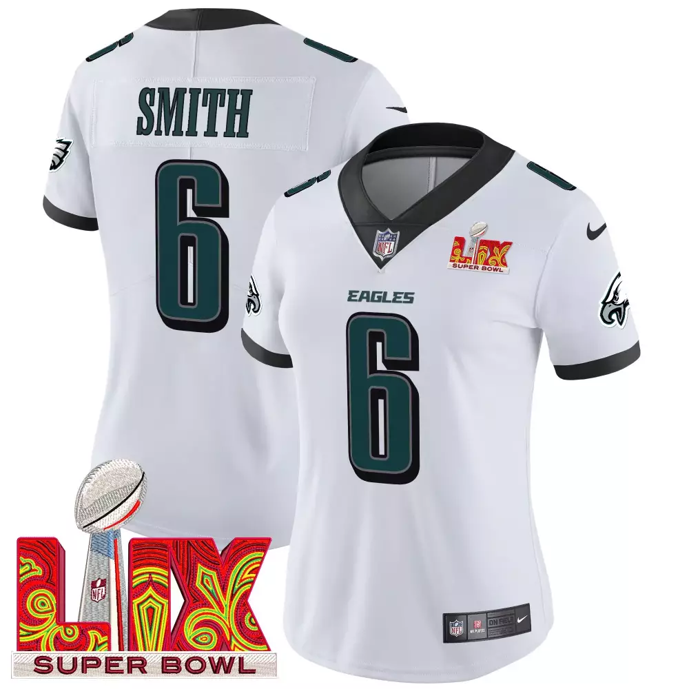 Devonta Smith 6 Eagles Jersey White Super Bowl Lix Men Green Black Vapor Limited