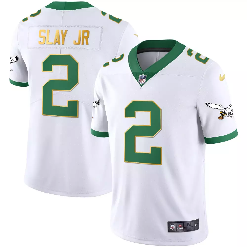 Darius Slay Jr. 2 Eagles Jersey White Men Alternate Green Gold All Stitched Vapor