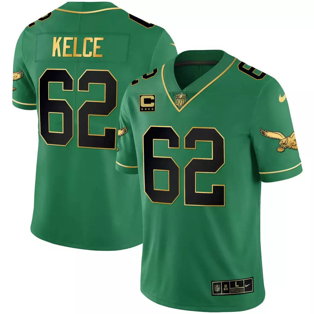 Kelee Ringo 62 Jersey Green Philadelphia Eagles Men Black Gold All Stitched Vapor