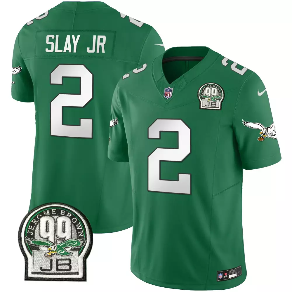 Darius Slay Jr. 2 Jersey Green Philadelphia Eagles Jerome Brown 99 Jb Men Standard