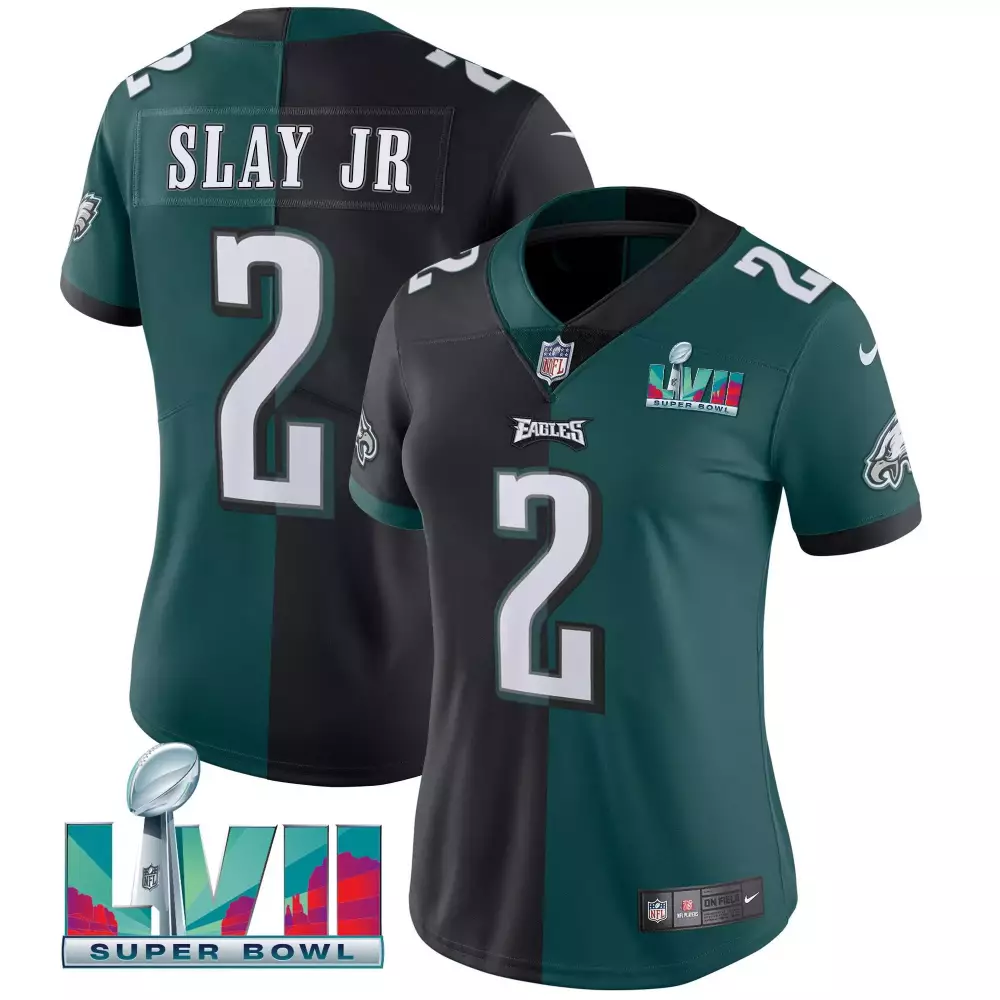 Darius Slay Jr. 2 Eagles Jersey Green Super Bowl Lvii 2022 Women Split Design Black