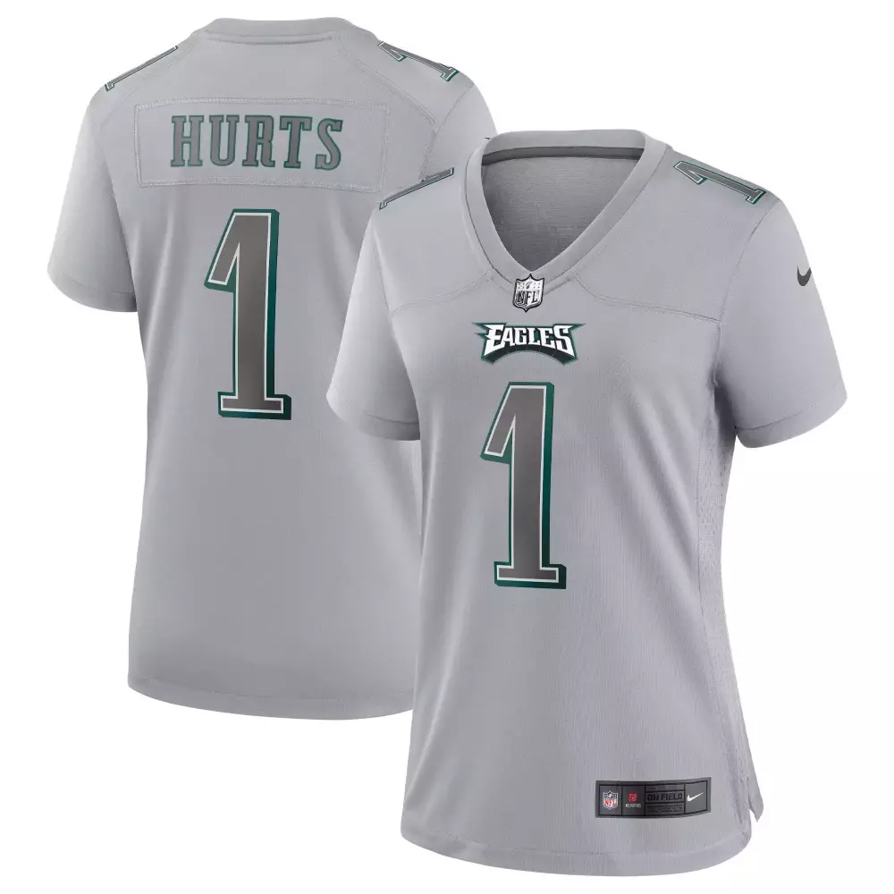 Jalen Hurts 1 Eagles Jersey Gray Women Player Green Fashion Game All Stitched