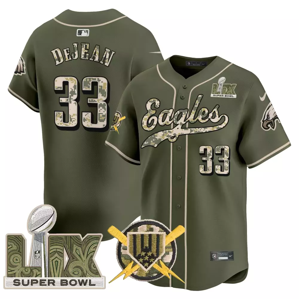 Aj Lix 33 Eagles Jersey Olive Green Salute To Service Super Bowl Philadelphia Men