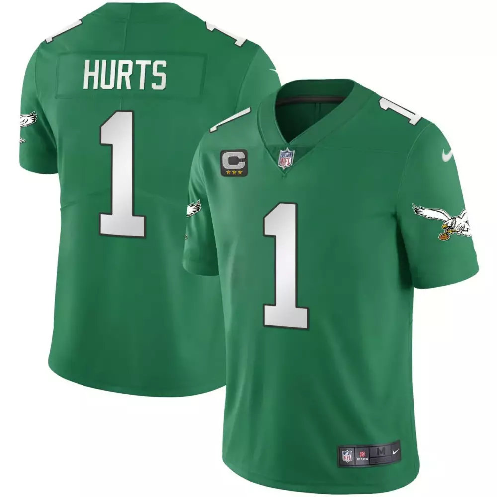 Jalen Hurts 1 Eagles Jersey Green Men Replica White Black All Stitched