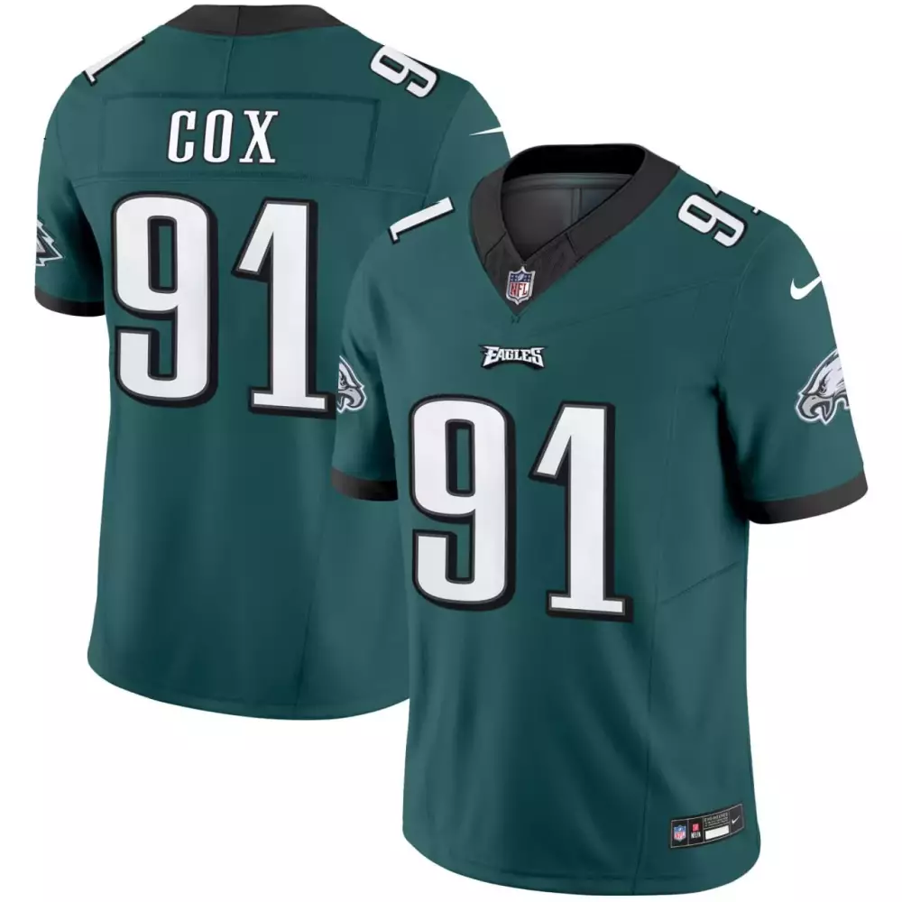 Fletcher Cox 91 Eagles Jersey Green Men Replica Black White Stitched
