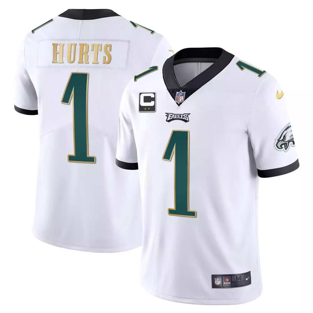 Jalen Hurts 1 Eagles Jersey White Men Player Alternate Green Black Vapor All Stitched