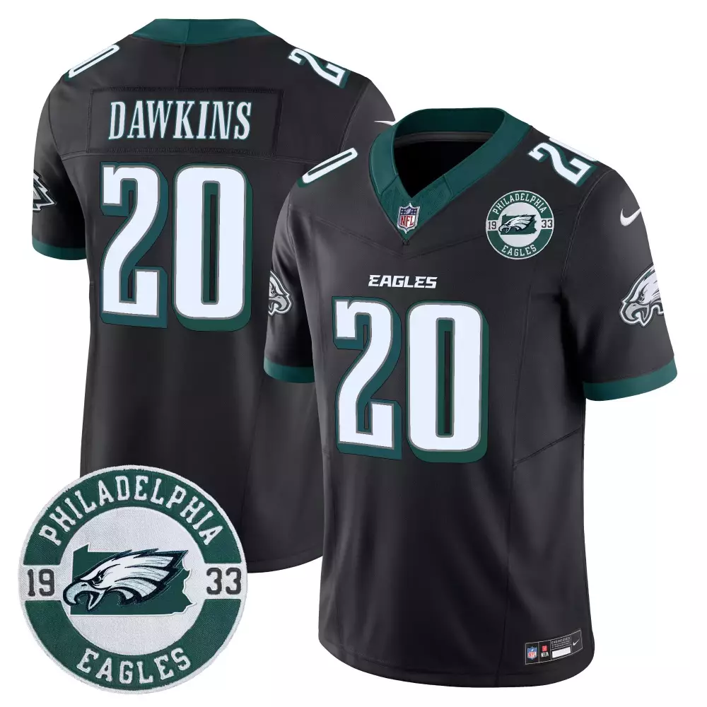 Brian Dawkins 20 Jersey Black Philadelphia Eagles 1933 Men Green White Vapor Limited